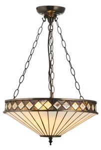 Endon 111870 - Lampadario a catena Tiffany FARGO 3xE27/10W/230V diam. 41,5 cm