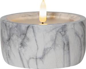 Candela LED in cemento grigio e bianco, altezza 7,5 cm Flamme Marble - Star Trading