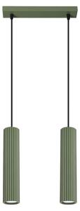 Lampada a sospensione KARBON 2 verde oliva 2xGU10 10W alluminio 90x6.5x30cm Sollux Lighting