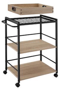 Tectake 404759 carrello portavivande worcester 65x41,5x87cm - industriale legno chiaro, rovere sonoma