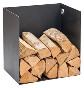 Portalegna 50x35x49,5 cm Crea Chiuso in Acciaio Nero