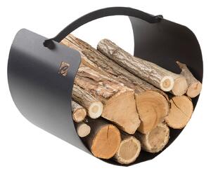 Cestino Portalegna 40,5x29,5x38 cm Crea Cestino in Acciaio Verniciato Nero