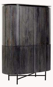 Credenza alta in legno di mango con piano in marmo Glenn