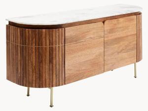 Credenza in legno di mango fatta a mano con piano in marmo Grace
