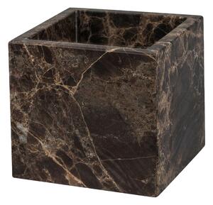 Organizer da bagno in marmo marrone scuro per tamponi di cotone Marble - Mette Ditmer Denmark