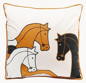 Cuscino in velluto Horse Trio