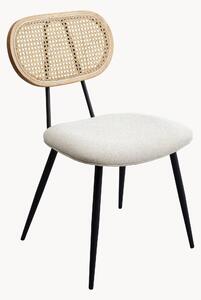Set di 2 sedie da pranzo con schienale in rattan e seduta in bouclé Rosali