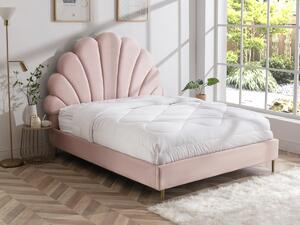 Letto conchiglia 140 x 190 cm Velluto Rosa - LIVAYA