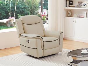 Poltrona relax elettrica in Pelle Beige - ADELIO