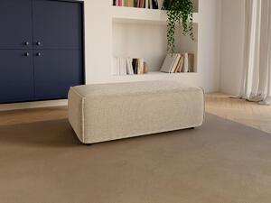 Pouf in Tessuto testurizzato Beige - AMELIA