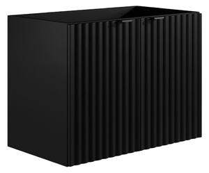 Mobile sotto lavabo sospeso a righe L80 cm Nero - ZILGA