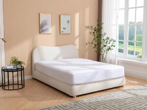 Letto con contenitore 160 x 200 cm Tessuto bouclette Bianco - VANARI