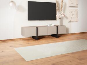 Mobile TV con 4 ante in MDF Beige e Nero - LUVONIA