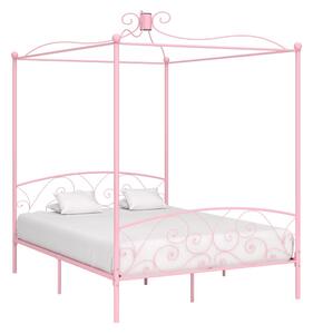 Giroletto a baldacchino rosa in metallo 180x200 cm