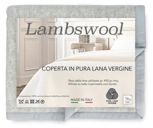 COPERTA in lana LAMBSWOOL GRIGIO MELANGE Matrimoniale 2 Piazze
