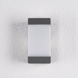 Lucande applique da esterno Kiran, grigio grafite, alluminio, 20 cm