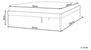 Letto matrimoniale metallo bianco 140 x 200 cm VAURS 