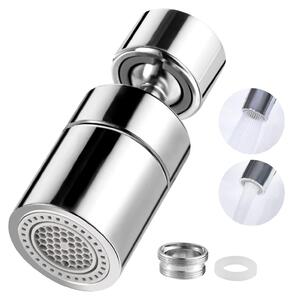 Rubinetto a doccia orientabile a 360°, filettatura M22/M24, cromato, a risparmio idrico, per rubinetti da cucina