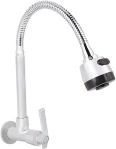 Miscelatore per cucina, attacco G1/2, montaggio a parete, girevole a 360 gradi, solo acqua fredda, realizzato in rame e acciaio inossidabile, per uso in cucina