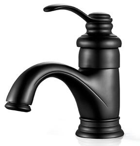 Rubinetto dal design retrò, finitura nera, miscelatore monocomando, in ottone, attacco G3/8, per bagno