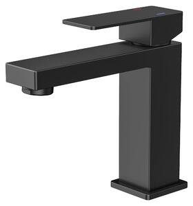 Rubinetto da bagno nero, altezza del beccuccio 100 mm, miscelatore monocomando, per il bagno