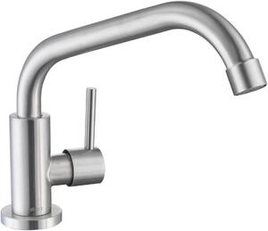 Rubinetto per lavello da cucina, solo acqua fredda, girevole a 360°, in acciaio inossidabile