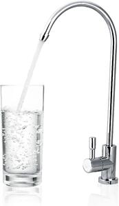 Rubinetto in acciaio inossidabile, da 1/4 di pollice, cromato, per filtri di depurazione dell'acqua potabile a osmosi inversa, rubinetto da cucina