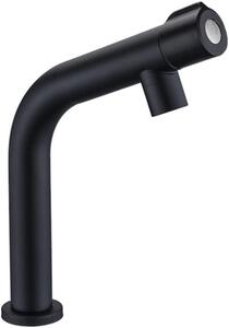 Miscelatore monocomando nero opaco, in acciaio inossidabile, con rubinetto per acqua fredda, per bagno