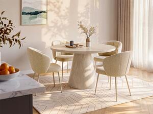 Tavolo da pranzo 4 persone in MDF Effetto travertino Beige - LARIOZA di PASCAL MORABITO