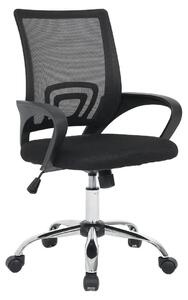 Sedia da ufficio, dimensioni 96 x 48 x 59 cm, colore nero, tessuto a rete, rotelle in nylon, modello ideale per l'ufficio domestico