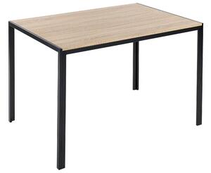 Tavolo da pranzo in legno chiaro con piano nero gambe in metallo 120 x 80 cm Tavolo da cucina tradizionale rettangolare Beliani