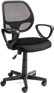 Sedia da ufficio Buritos, regolabile, con schienale, colore nero, per l'ufficio