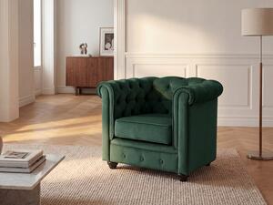 Poltrona in Velluto Verde - CHESTERFIELD