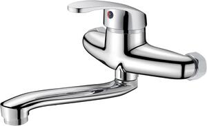Miscelatore da cucina, 20 cm, montaggio a parete, rotazione a 360°, per cucina