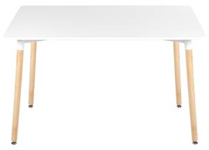 Tavolo da pranzo con gambe in legno bianco 120 x 80 cm Rettangolare in stile scandinavo Beliani