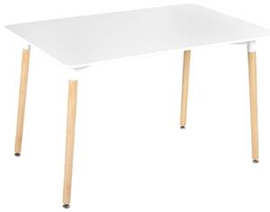 Tavolo da pranzo con gambe in legno bianco 120 x 80 cm Rettangolare in stile scandinavo Beliani