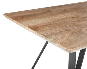 Tavolo da pranzo Piano in legno chiaro Gambe in metallo nero 140 x 80 cm 6 posti a sedere Rettangolare Industriale Beliani