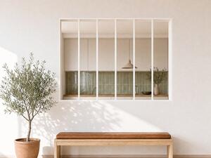 Vetrata stile industriale 180 x 130 cm (L x H) in Alluminio termolaccato Bianco - BAYVIEW
