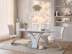 Tavolo da pranzo allungabile da 6 a 8 coperti MDF e Metallo inossidabile Bianco laccato - TALARA