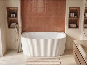 Vasca da bagno freestanding scanalata - 149 x 75 x 58 cm - Acrilico - Bianco lucido - 206 L - ZELINA