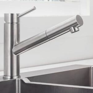 Miscelatore da cucina estraibile, con rotazione di 150°, in cromo, monocomando, per la cucina