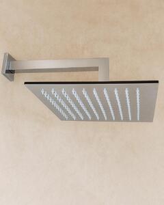 Soffione Doccia 30x30 Quadro 6,5 mm con braccio Cromo