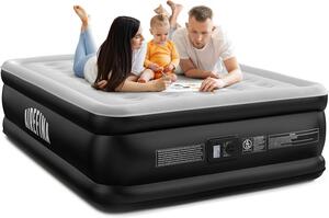 Materasso gonfiabile autogonfiante per 2 persone, dimensioni 203 x 152 x 46 cm, con pompa integrata, ideale per il campeggio