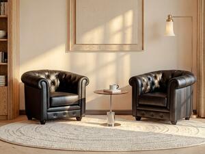 Poltrone CHESTERFIELD in similpelle Nero - Lotto di 2