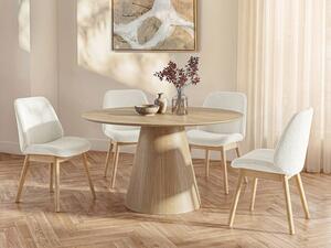 Tavolo da pranzo tondo 4 persone impiallacciatura rovere Naturale chiaro - ANTALIZA