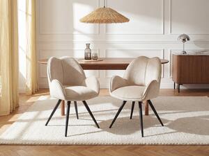 Sedia girevole con braccioli in Tessuto e Metallo Nero Beige - Lotto di 2 - GULSUN della Maison Céphy