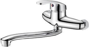 Miscelatore da cucina, 30 cm, montaggio a parete, girevole a 360°, monocomando, per cucina