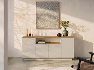 Credenza con 4 ante e 1 ripiano Beige e Naturale - LOTULA