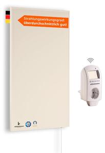 Riscaldamento a infrarossi, modello Colorado Edition - 600 Watt - 1,8 x 60 x 100 cm - Avorio - Montaggio a parete - Stufa a basso consumo energetico