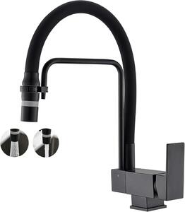 Miscelatore da cucina pieghevole, con tubo flessibile, monoblocco, rotazione a 360°, altezza 70 mm, per la cucina